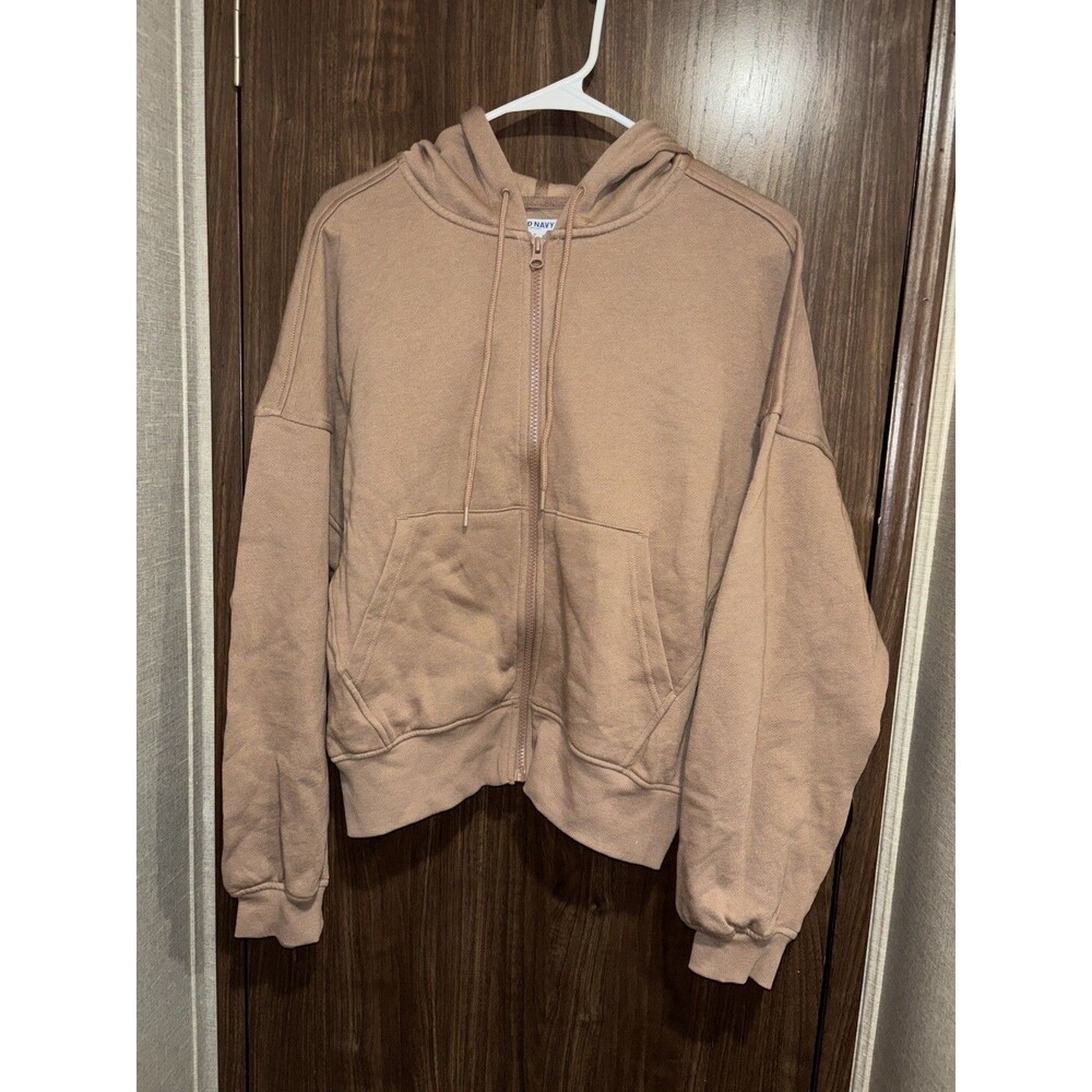 Old Navy SoComfy Women's Full Zip Hoodie Tan Brown Color Size M